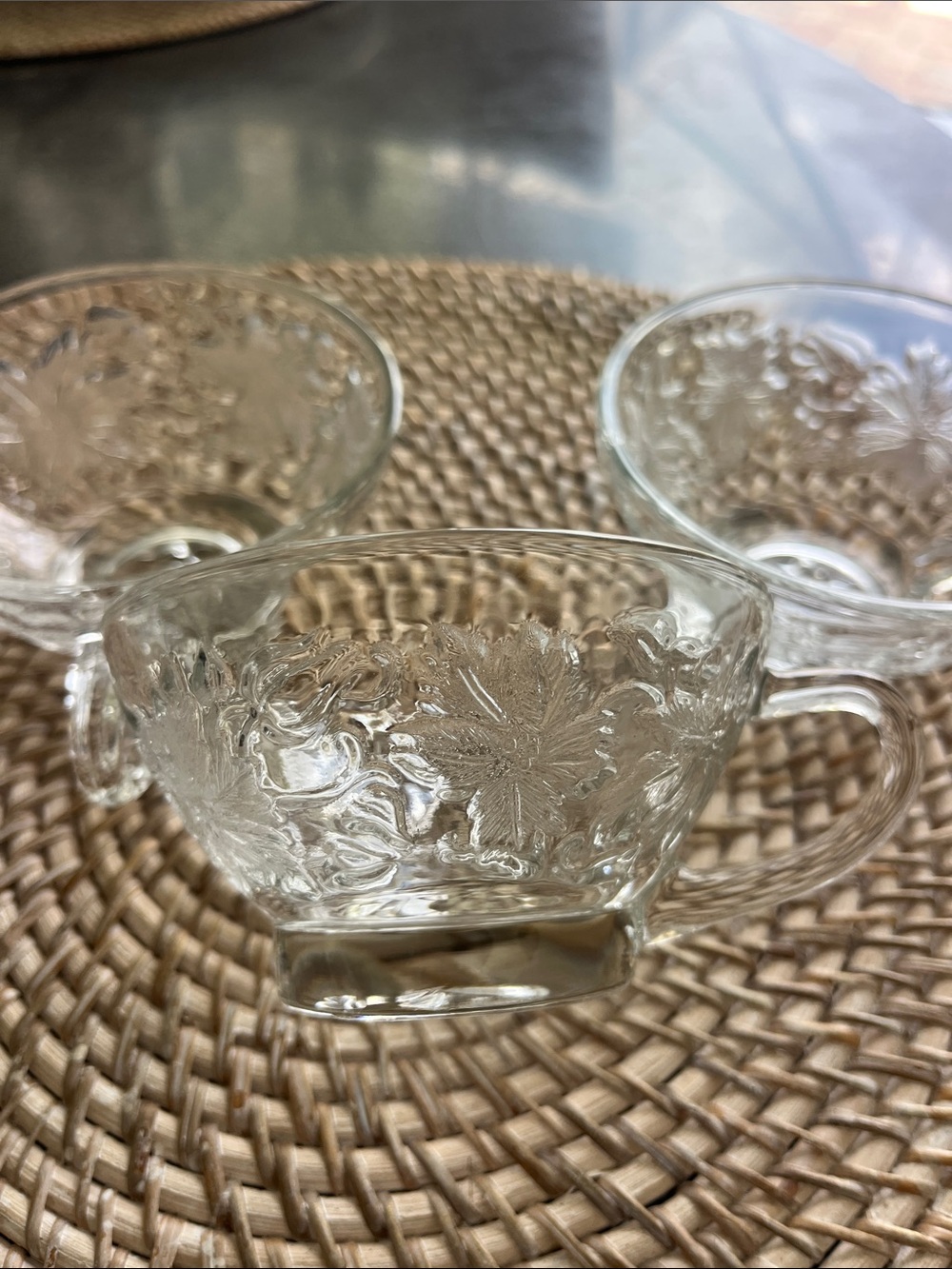 Set of 3 Princess House Fantasia coffee/tea crystal cups